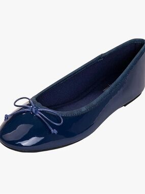 Classic Navy Patent Ballet Flat - Women